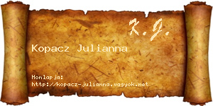 Kopacz Julianna névjegykártya